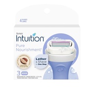 Schick Intuition Pure Nourishment Womens Razor Refills with Coconut Milk and Almond Oil, 3 Count (Pa
