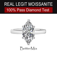 { Marquise Cut Ring } Real Moissanite s925 Silver Solitaire Marquise Cut 1ct 2ct Moissanite Ring wit