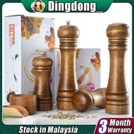 Dingdong_ Salt Pepper Manual Grinder Black Paper Lada Hitam Wood Grinder Adjustable Pengisar Lada Garam Manual Grinder
