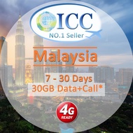 ICC_Malaysia 3-30 Days SIM Unlimited Data + Call* /Malaysia local sim card/Malaysia number