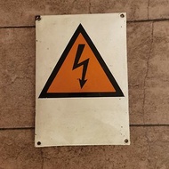 1970s Danger high voltage hazard - attention electrical safety, Czechoslovakia