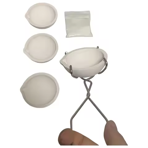 AA874PCS Ceramic Quartz Crucible Bowl Dish Cup for Melting Gold Silver Copper Whip Tongs Handle and 