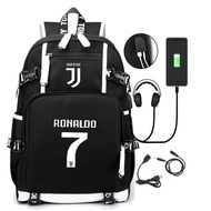 Backpack 7 Football Luminous Students New Style ronaldo USB Male Female Youth C Luo Schoolbag Star N