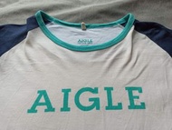 日本 AIGLE 學校學生 運動服 校服 T Tee shirt 古著 流行潮服  長袖 上衣