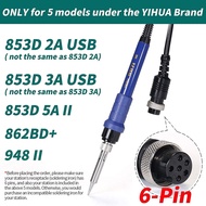 YIHUA 907I Blue Grip Replacement Soldering Iron Handpiece/Handle for YIHUA 862BD+, 853D 2A USB, 853D
