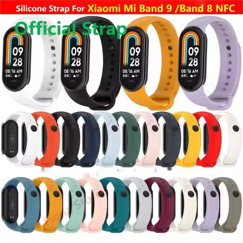 Silicone Strap For Xiaomi Mi Band 9 8 Sport Smart Watch Wrist Bracelet Original Band9 Band8 NFC Wris