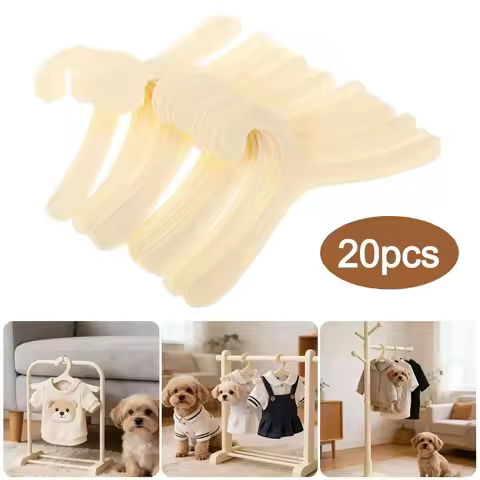 20Pcs Mini Pet Hangers Plastic Save Space Dog Clothes Hangers Children's Clothes Hangers