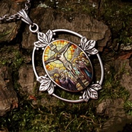 Vintage Cross with Jesus Pattern Pendant Necklace, Religious Retro Charm Jewelry for Men Women, Uniq