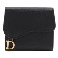 【日本直送】迪奧 Dior Compact Wallet 三摺短夾 小牛皮 黑色 女仕【二手品】