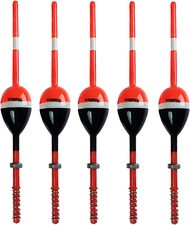 1SET Fishing Floats and Bobbers Balsa Wood Floats Spring Bobbers with Oval Slip Bobbers for Crappie