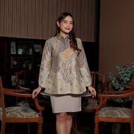 KATUN Puwastri Batik - Blouse Top Batik Boutique Women's Office Work Premium Cotton Blouse Batik Wom