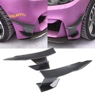 Universal Carbon Fiber Look Car Front Bumper Lip Splitter Fins Body Canards Diffuser Spoiler for -