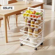 GSlife 4-Layer Storage Trolley Metal Rolling Utility Cart Kitchen Rack