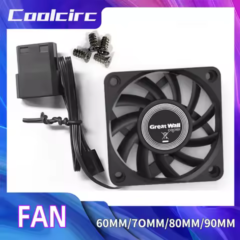 Great Wall 3Pin Cooling Fan Multi-Size 60/70/80/90MM Ultra Silent Low Noise 12V DC Brushless Cooling