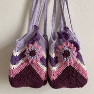 Purple Granny Square Bag,Crochet Bag, Women Bag