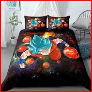 ns4 Anime Dragon Ball 3IN1 Bedsheet Set Single Double Size Bed Sheet Son Goku Vegeta Home Bedroom Co