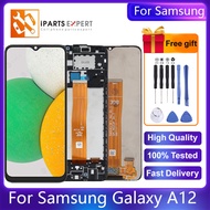 IPARTSEXPERT AMOLED For Samsung Galaxy A12 LCD A125 A125F Original LCD Screen and Digitizer Assembly With Frame Part