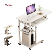 Adjustable Bedside Table Sofa Side Table With Wheels H( 68  -  85 / 80  - 100 cm )