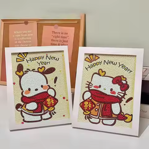 Sanrio Crystal Diamond Painting 5D DIY Cross Embroidery Kit Hello Kitty Photo Frame Art Painting Chi