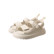 Kangol Slip-on Sandals รองเท้าแตะรัดส้น แบบสวม เสริมส้นแพลตฟอร์ม สวมใส่สบาย สีดำ  กากี ผู้หญิง 65223