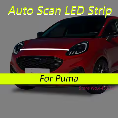 DRL Auto Scan Starting LED Strips For Ford Puma 2019-2025 Car Hood Light Flexible Headlights Welcome
