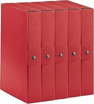 Esselte C26 Eurobox Project Folder with Button Closure, 25 x 35 cm, Spine 6 cm, Red, Pack of 5, 3903