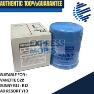 100% ORIGINAL NISSAN OIL FILTER 15208-H8991 VANATTE C22 SUNNY B11 / B13 AD RESORT Y10