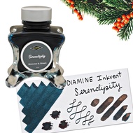 British Diamine Fountain Pen Ink Bottle, Diamine Inkvent Green Edition Serendipity Shimmer & Sheen 5