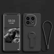 Kickstand Liquid Silicone Phone Case For IQOO 13 Luxury Soft Shockproof Back Phone Cover with Wrist 
