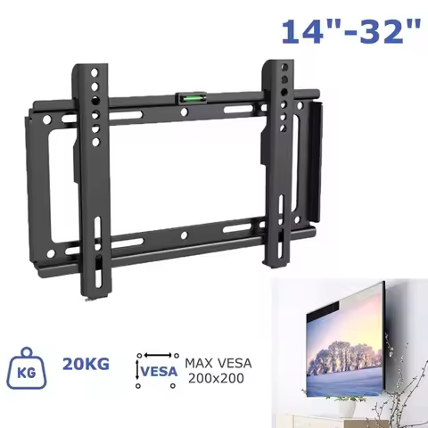 Universal Fixed TV Wall Mount Bracket Fixed Flat Panel TV Stand Holder Frame for 14-32 Inch Plasma T