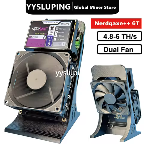 Upgraded NerdQaxe++ with 6TH/s, Bitcoins Miner with 4 Pieces BM1370 Asic Chip, 105W Lottery Miner, O
