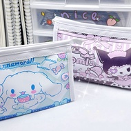 Sanrio Pencil Cases Kuromi Cinnamoroll Pencil Bag Pu Large Capacity Stationery Pen Box School Supplies