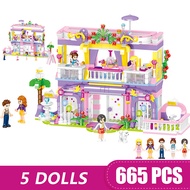 665PCS Building Blocks Compatible Lego Friends Heartlake Home House Bricks Toys For Girls Boys Children Model Sets