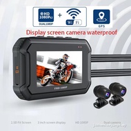 Rising Sales1080P Waterproof WIFI GPS Motorcycle Camera DVR Motorcycle Dashcam 3 Inch Front & Rear C