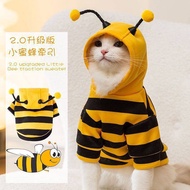 Funny Cat Clothes Anti-Drop Bee Beagle Dogs Dog Small Cute Blue Cat Spring and Autumn New Pet Sweate