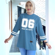 Women's Striped T-shirt, 7/8 Sleeve T-shirt, Women's Oversized Striped Number Shirt