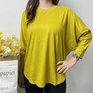 Jumbo Batwing Plain T-Shirt for Women, Oversized T-Shirt with 7/ Sleeves,9 Batwing for Women 6007 Ba