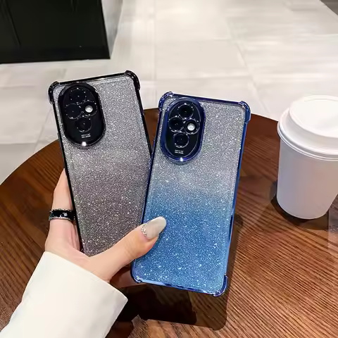 200 Luxury Glitter Silicone Case For Honor 200 90 Magic6 Magic5 Lite 70 Magic4 pro X9 5G Shockproof 