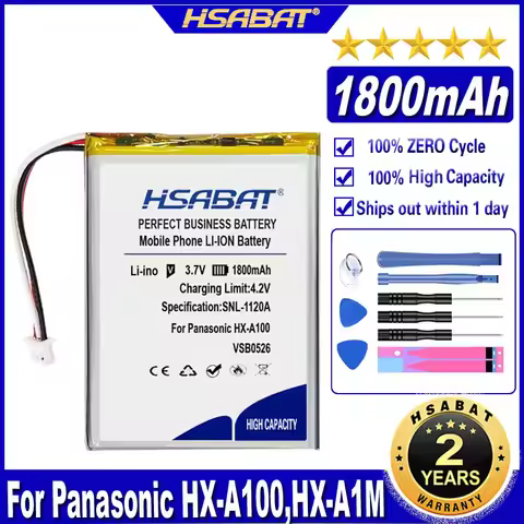 HSABAT VSB0526 1800mAh Battery for Panasonic HX-A100,HX-A1M,HX-A100-H,HX-A500,HX-A500-D,HX-A500-H Ba