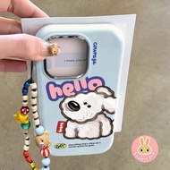 Cute Dog Case With Hanging Strap For Vivo V40 Pro V25 Pro Y7s iQOO Z9 Turbo Z7 Z7X Z9X Neo 3 Soft Ca