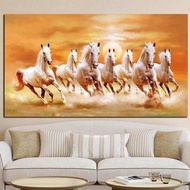 Modern large 7-horse running horse canvas high-definition printing poster living room wall decoratio
