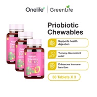 [Bundle of 3] GreenLife Probiotic Chewables for Kids 5B CFU 30 Chewable Tablets - Support Healthy Di