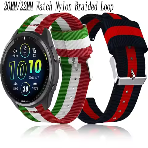 22/20mm Nylon Braided Strap For Xiaomi Watch 5/S5-4 Fashion Bracelet OPPO Watch S-X2-X3-X/Oneplus Wa
