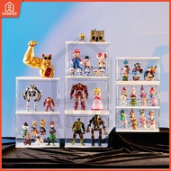 Double Layer Clear Acrylic Display Case for Figures - Dustproof Storage Organizer Box with Magnetic 