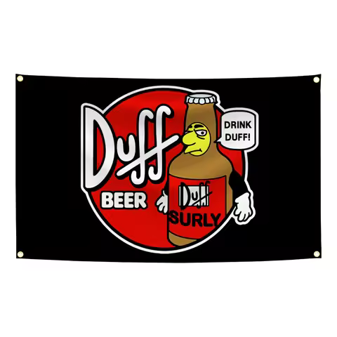 90x150cm Duffs Beer Flag Tapestry Polyester Digital Printing Banner for Garage Wall Art Out Door Dec