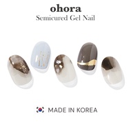 Ohora Brown Smudge - Semicured Gel Nail Art Ohora Nail Sticker