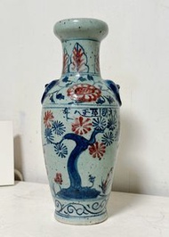 中古 元朝 中式花樽 花瓶Vintage Chinese Vase, Pink and Green Chinoiserie Vase, Chinese Blue Vase, Chinese Decor, Chinoiserie Decor, Tall Floral Vase