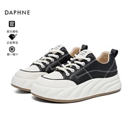 DAPHNE达芙妮帆布面包大头鞋增高厚底女鞋子2024夏季新款小个子板鞋休闲百搭 黑色 37