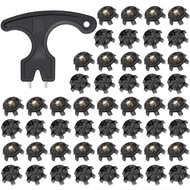 TEMU 31pcs Golf Spikes Set 30pcs Golf Cleats Replacement Black Cleats Spanner Metal Thread Screw 6 M