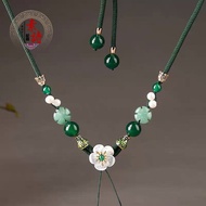 SUSH New Chinese Pendant Lanyard Female Chinese Style Hanfu Necklace 520DIY Hand-woven Mother's Day 